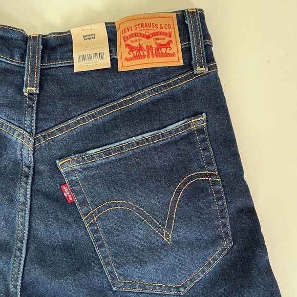 NWT $79 Levi's Ribcage Jeans Size 30x27 Distressed Straight Ankle Button Fly - Picture 7 of 9